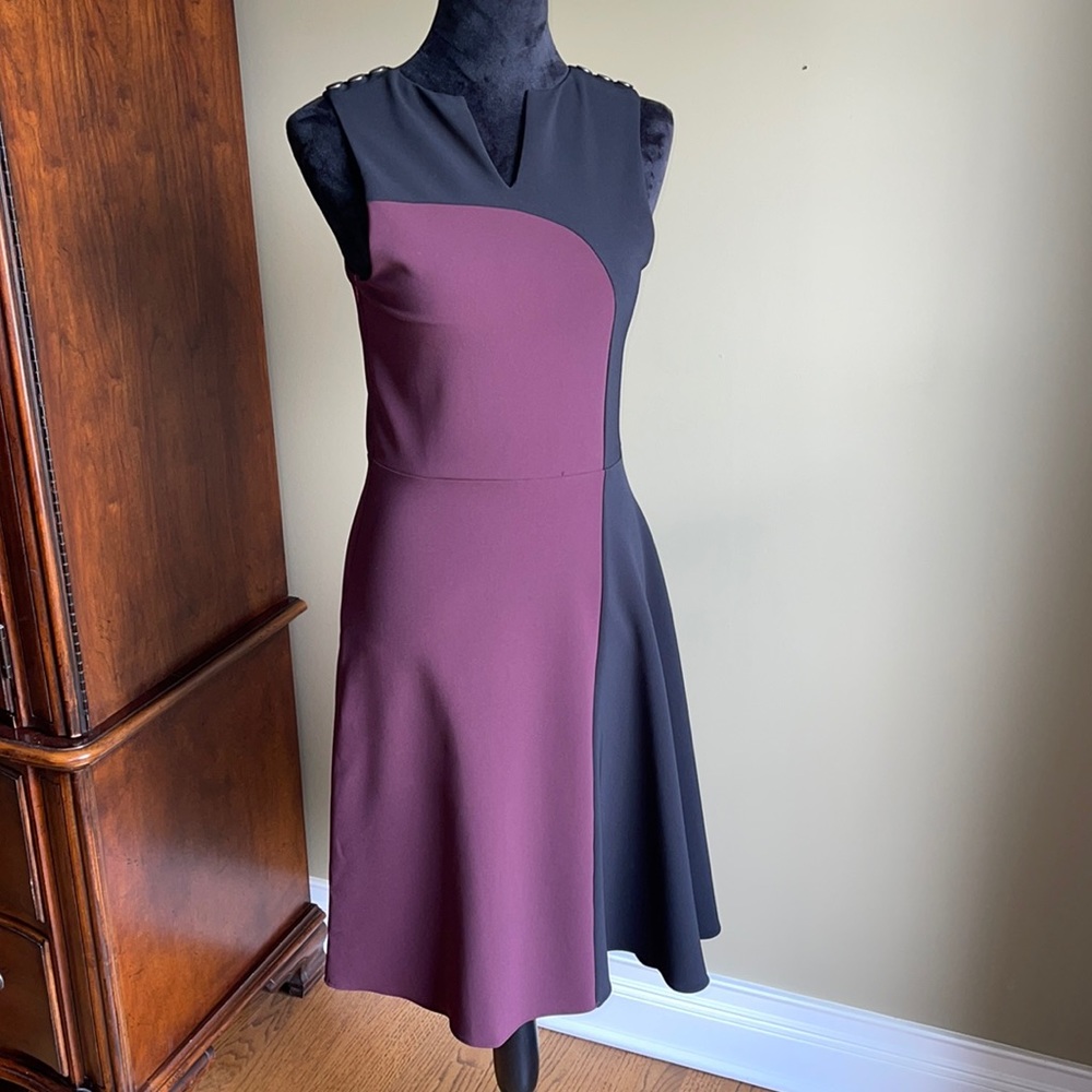 Plum/ black stretchy dress